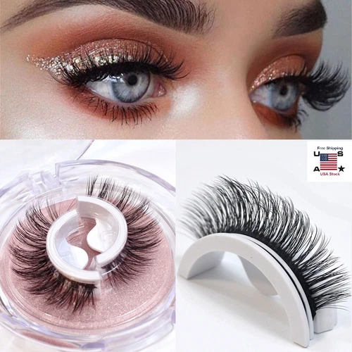 2PCS Reusable Self-Adhesive Eyelashes Natural Multiple Reversible Glue-Free USA - product listing photo