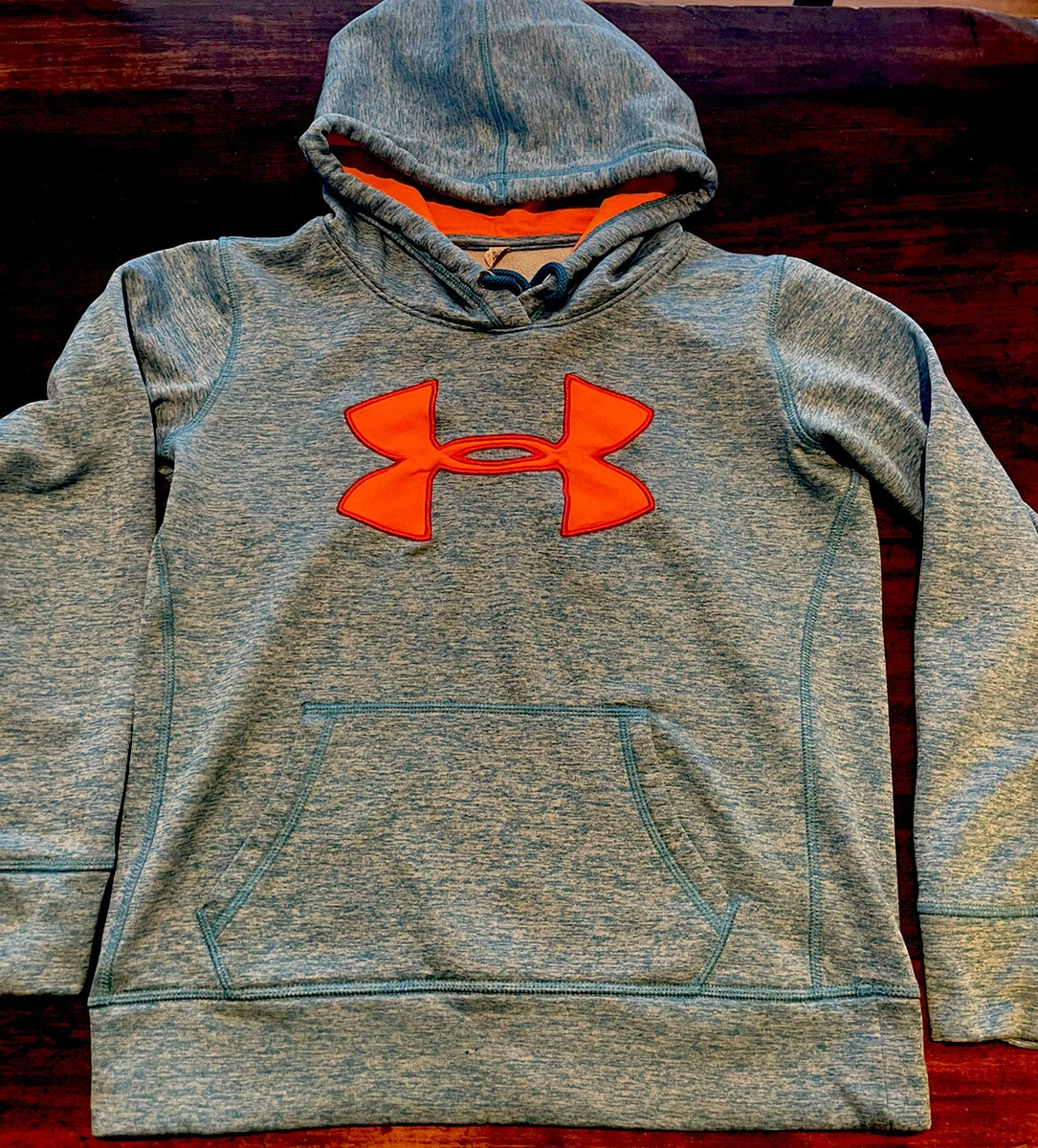 Kids Under Armour Sweatshirt Hoodie Blue With Orange eBay
