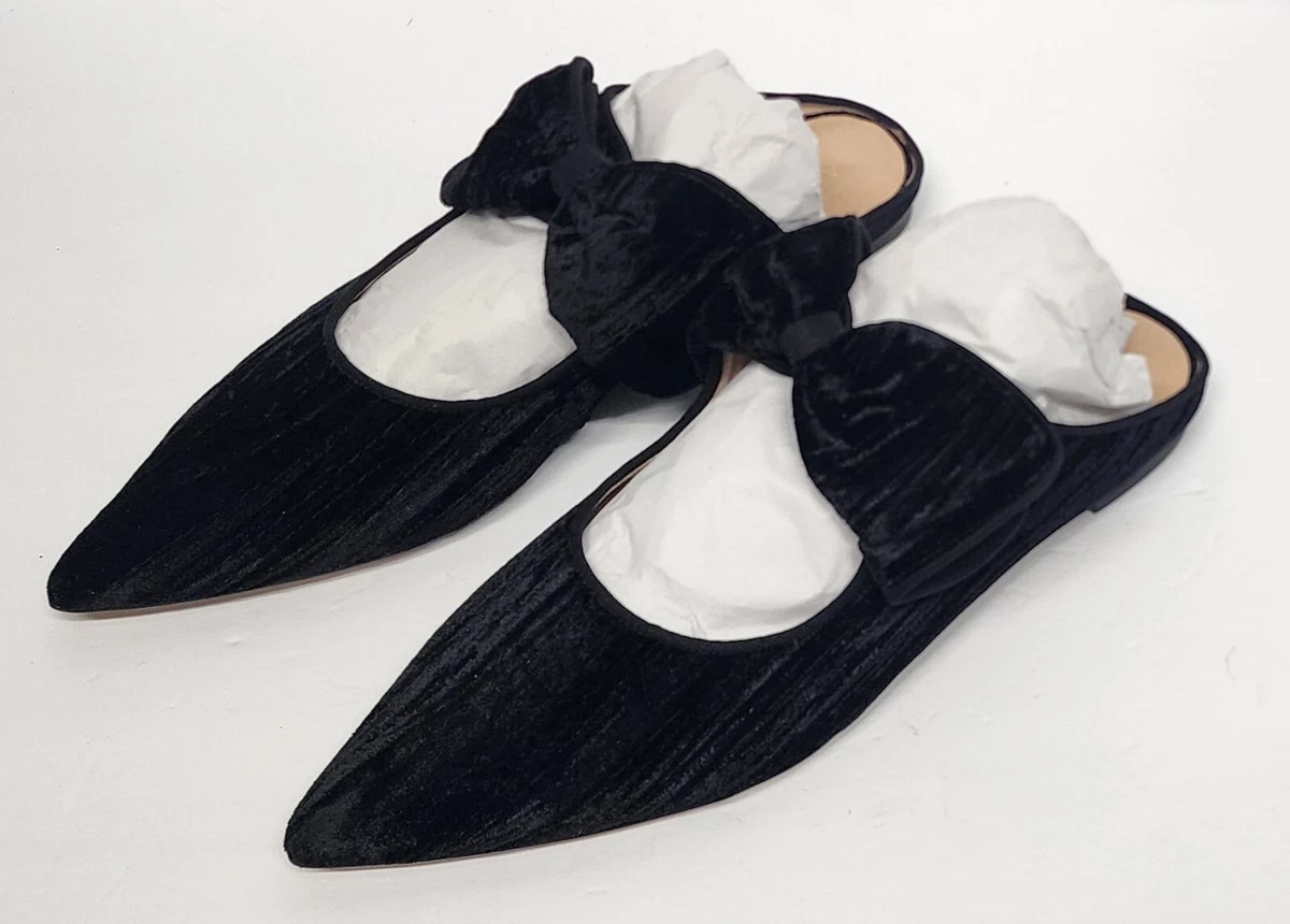 Womens black cheap velvet flats