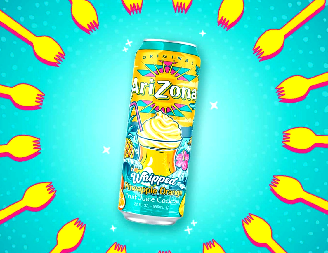 AriZona Whipped Pineapple Orange Juice Cocktail, 22fl oz ,6Pack