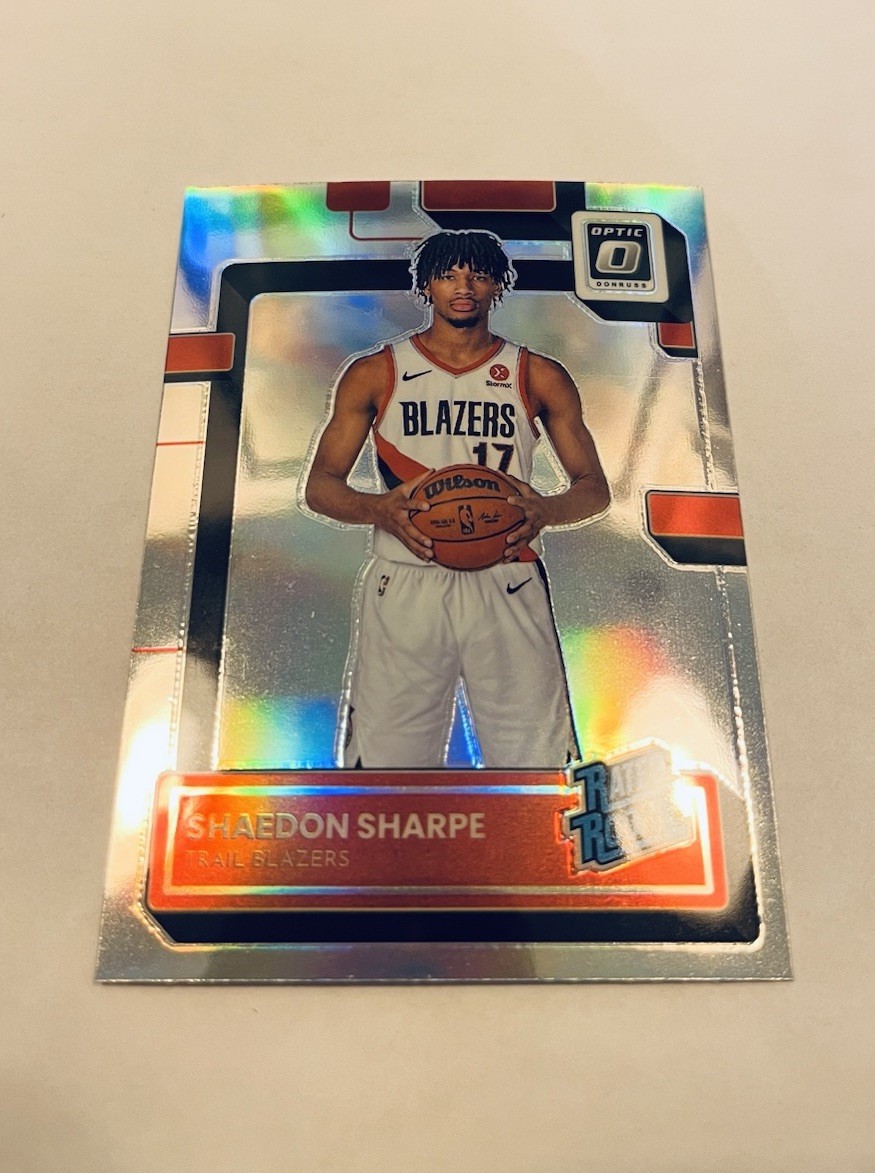 2022-23 Optic Shaedon Sharpe Rated Rookie Silver Holo Prizm #249 “True Silver”