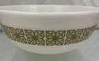 Vintage Pyrex Square Flower Green 4 QT Round Mixing Bowl #404 10” x 4.5”