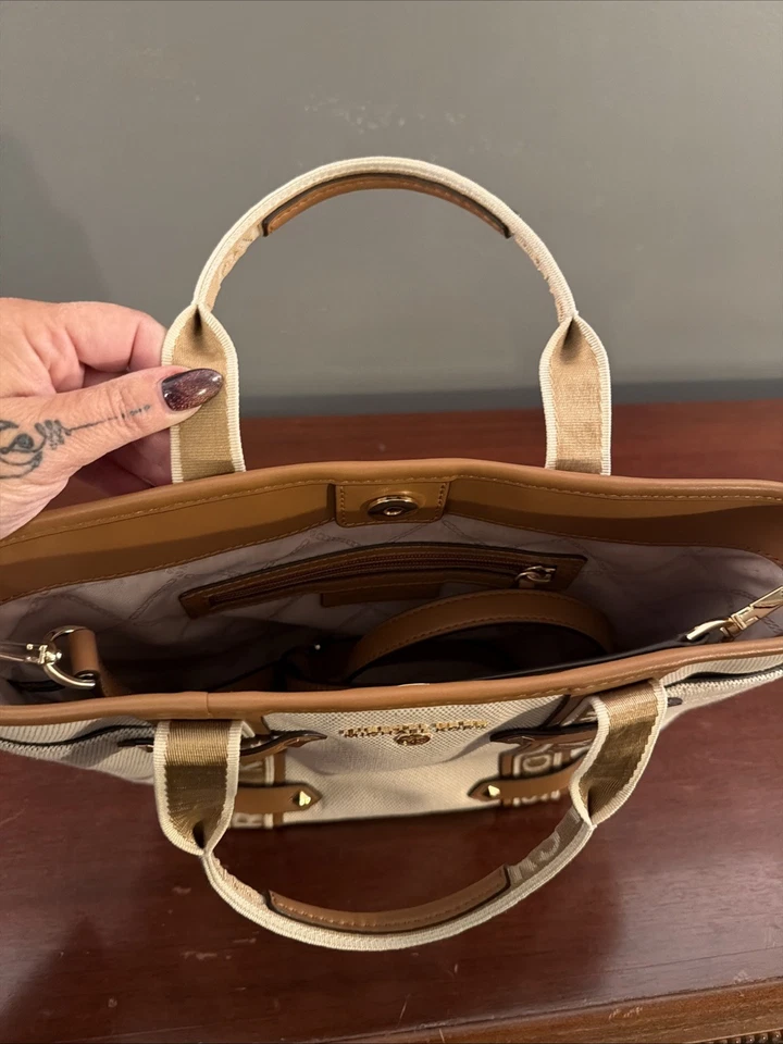 Michael Kors Maeve Small Tote Hand Bag  Detachable Strap Natural Acorn Purse - Image 4 of 4