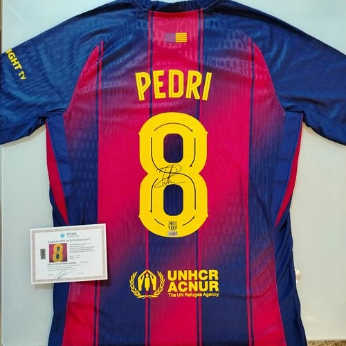 PEDRI Signed Autographed Barcelona FC 2025/26 Home Soccer Jersey #8 + COA