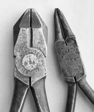 2 Pr. Kraeuter (USA) Pliers No. 1801-7 + No. 1611-6 / Vintage Hand Tools / MTT