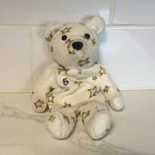 Jeff Bagwell 5 Bear Plush White with Gold Stars