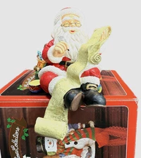 GIBSON Christmas Collection Sitting Santa Checking His List Stocking Holder