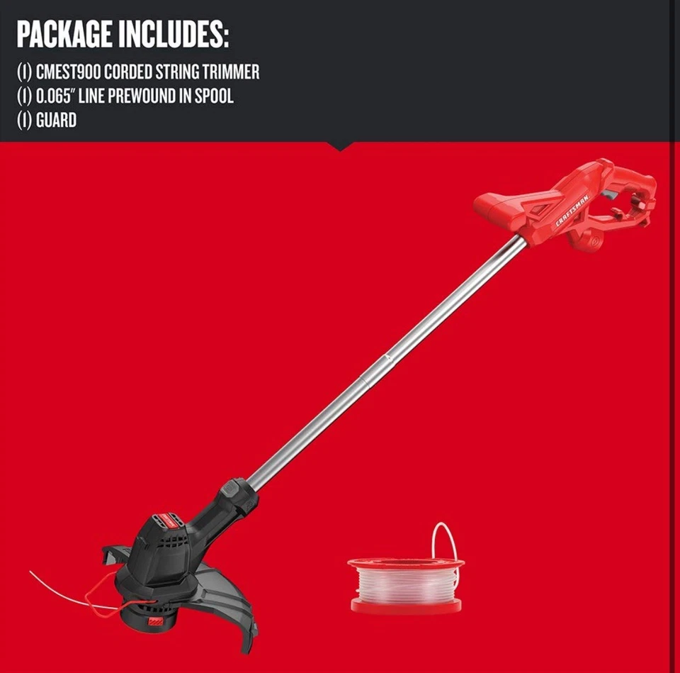 Craftsman Electric 12" Inch String Trimmer Edger CMEST900 Weedwacker Brushcutter - Image 3 of 4