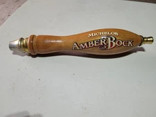 Michelob Amber Bock Beer Long Wooden Tap Handle Knob Pull 12"