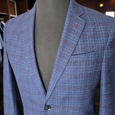 Ted Baker Checked Blazer 36R Wool Flannel Cloth Konan Spj