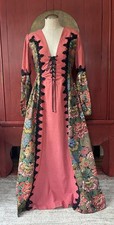 VTG Rare Gunne Sax Maxi Dress Black Label Renaissance Tapestry Corset Size 11