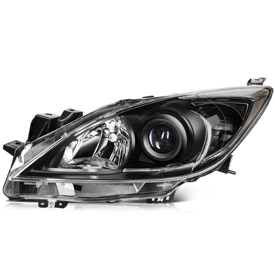 Conjunto de faros carcasa negra para Mazda 3 2010 2011 2012 2013 par (5 velocidades) Foto 4 de 4