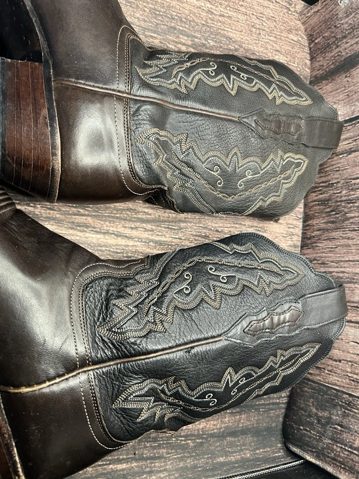 Hermosas botas vaqueras occidentales de cuero marrón Lucchese 2000 talla 9 B para mujer Foto 4 de 4