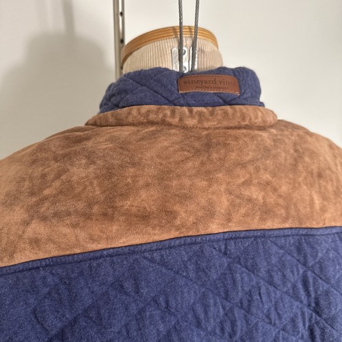 Vineyard Vines Quilted Leather Pullover Men’s Shep Shirt Sweater Size L Large - Picture 10 of 11