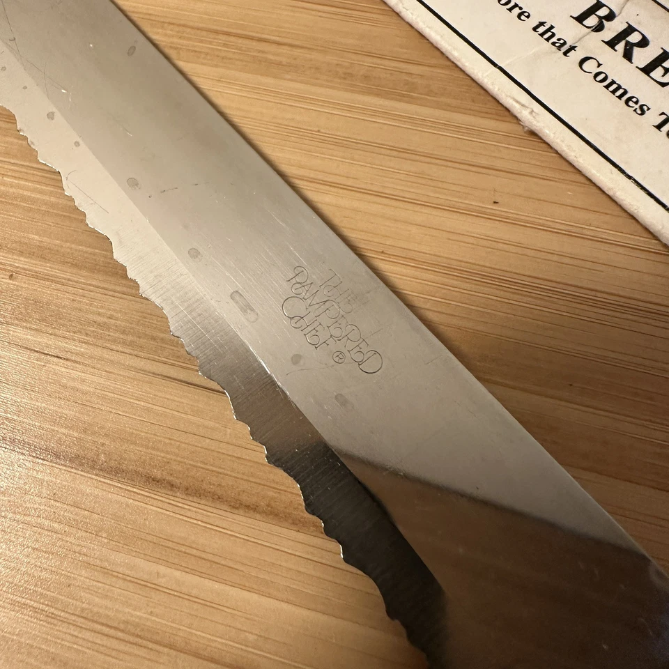 Cuchillo de pan dentado The Pampered Chef hoja de 9" de acero inoxidable hecho en EE. UU. Foto 2 de 4