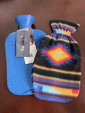 Fashy Blue Hot Water Bottle  w/Western cover for Pain or Keep Warm - 2L - New
