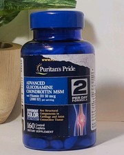 Puritan's Pride Advanced Glucosamine Chondroitin MSM 2 A Day Formula, 160ct NEW