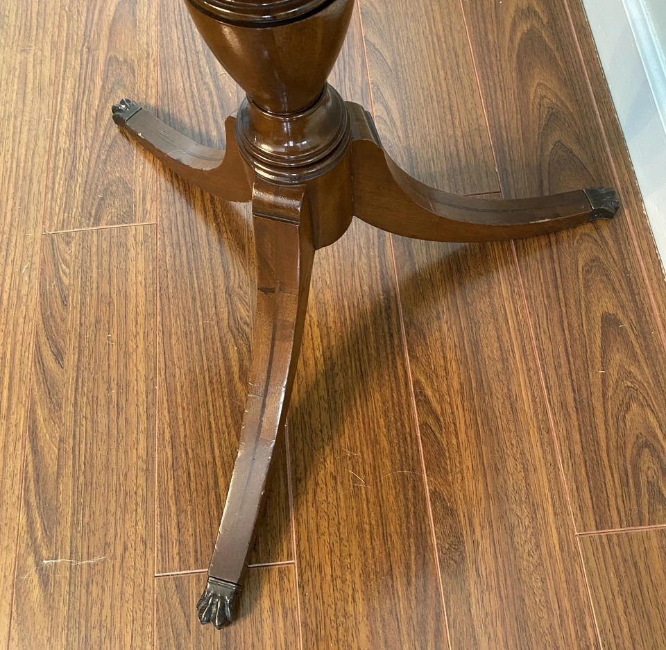 1940"s Pie Crust Table with Protective Glass Top - Image 4 of 4