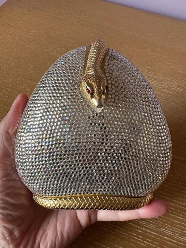 JUDITH LEIBER Vintage Swarovski Kristall Schlange Charmer Minaudière Handtasche Clutch - Bild 10 von 15
