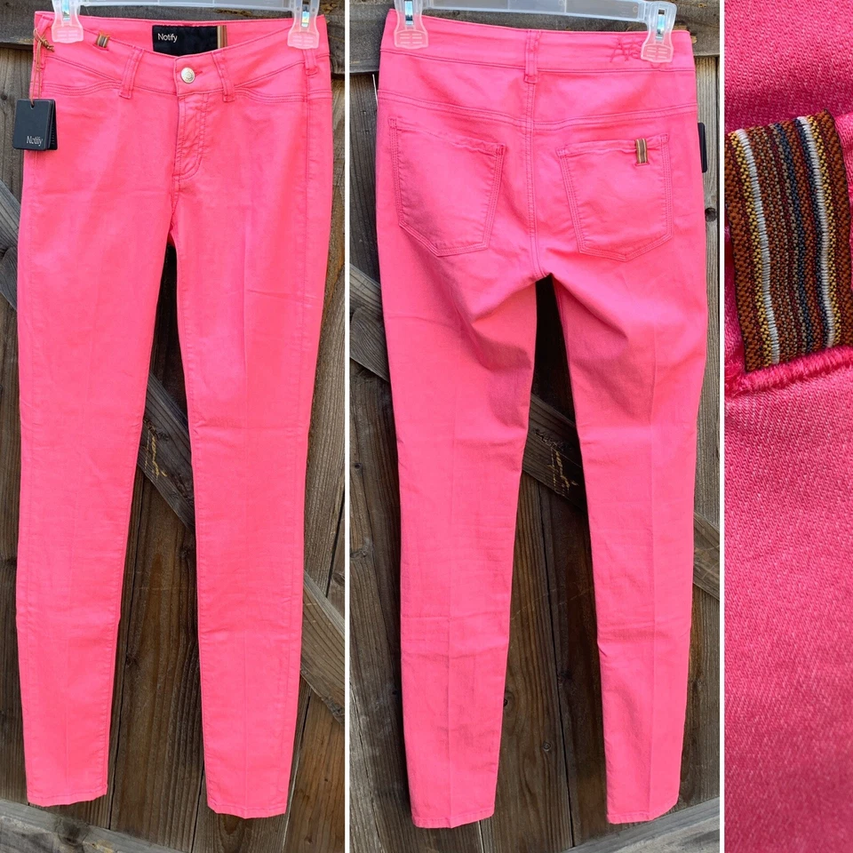 Pantalones de Gabardina Notify Mycelis Fushia Talla 26 (rosa intenso) Hecho en Italia Foto 4 de 4