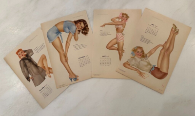1947 VARGA GIRL Pin Up Girl Calendar Pages Vintage Original