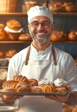 FRENCH 1960s VINTAGE CHEF LOW HAT~WHITE COTTON~PLEATED~MADE IN FRANCE~NEW&TAG~L