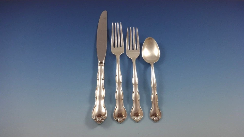 Juego de cubiertos Rondo by Gorham de plata de ley servicio 45 piezas Foto 3 de 4