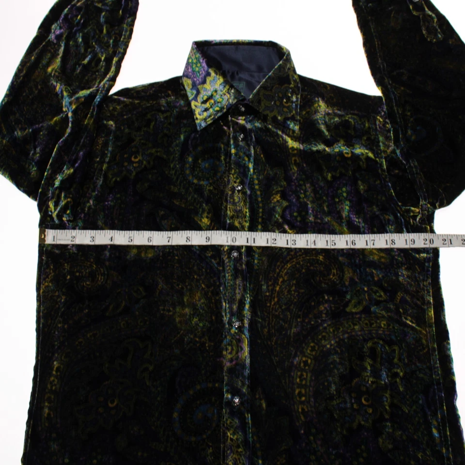 Fabio Caviglia NWOT Casual Button Down Shirt Size Small in Multicolor Velvet - Image 4 of 4