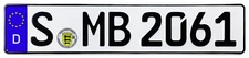 Mercedes Stuttgart Front German License Plate by Z Plates wtih Unique Number NEW
