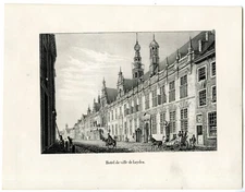 Antique Print-LEYDEN-LEIDEN-CITY HALL-Cloet-1825