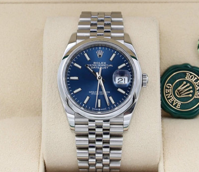 Rolex Datejust Ref. 126200 - blaues Zifferblatt - Jubiläumsarmband - Full Set