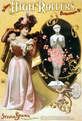 High Rollers Burlesque Decorative Poster. Graphic Art Wall Interior Design. 2627