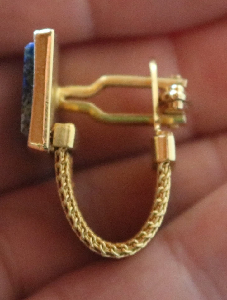 zwei tolle alte Paare Manschettenknöpfe - goldfarben blau Emaille ???  - Bild 4 von 4