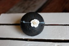 Newborn Baby Girl Handmade White Flower Blue Jute Tieback Photography Photo Prop