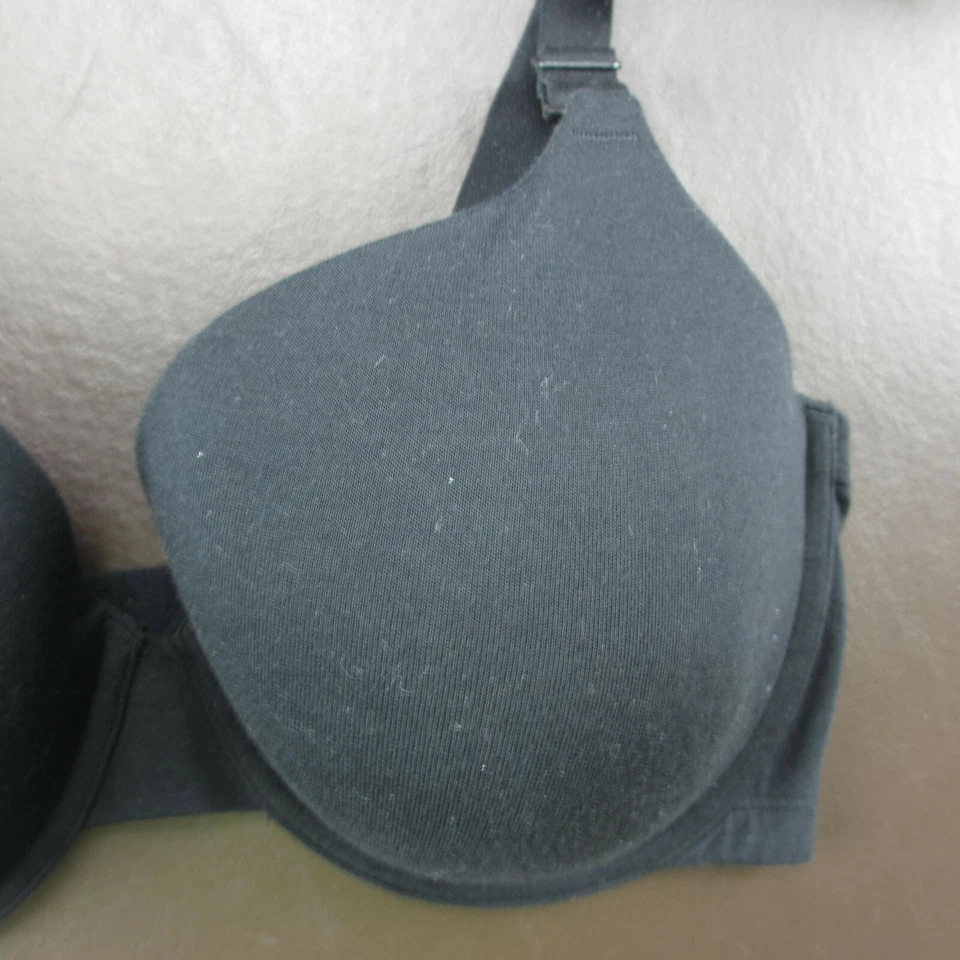 Fruit of The Loom Bra Size 38DD Black Padded Underwire Adjustable Clasp Back - Image 4 of 4