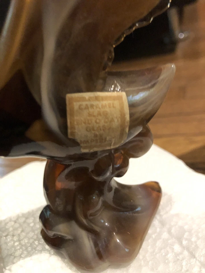 Estatuilla de pato mallardo Imperial de vidrio caramelo escoria final del día Foto 3 de 3