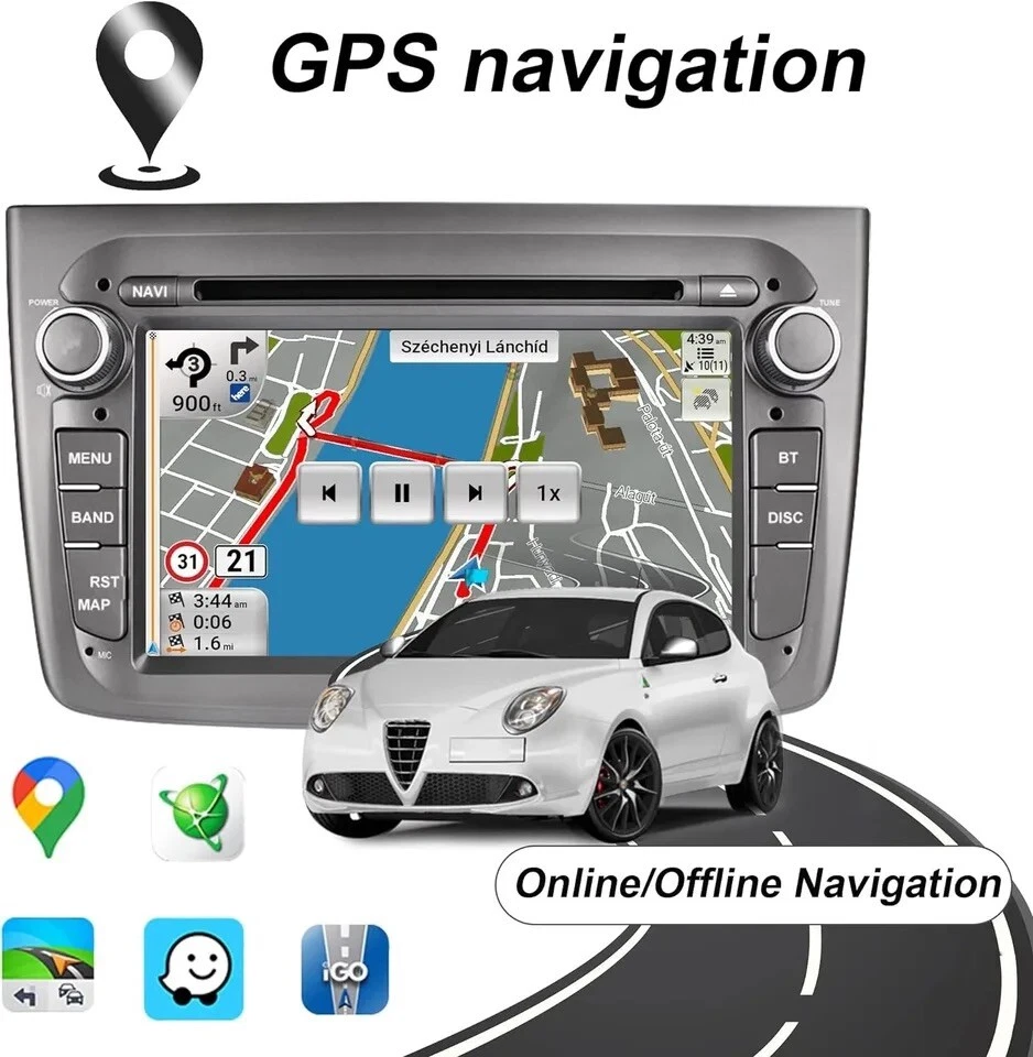 Autoradio Alfa Romeo Mito 2008-2019 2G+16GB CarPlay-AndroidAuto Wireless Wifi BT - Imagen 3 de 4