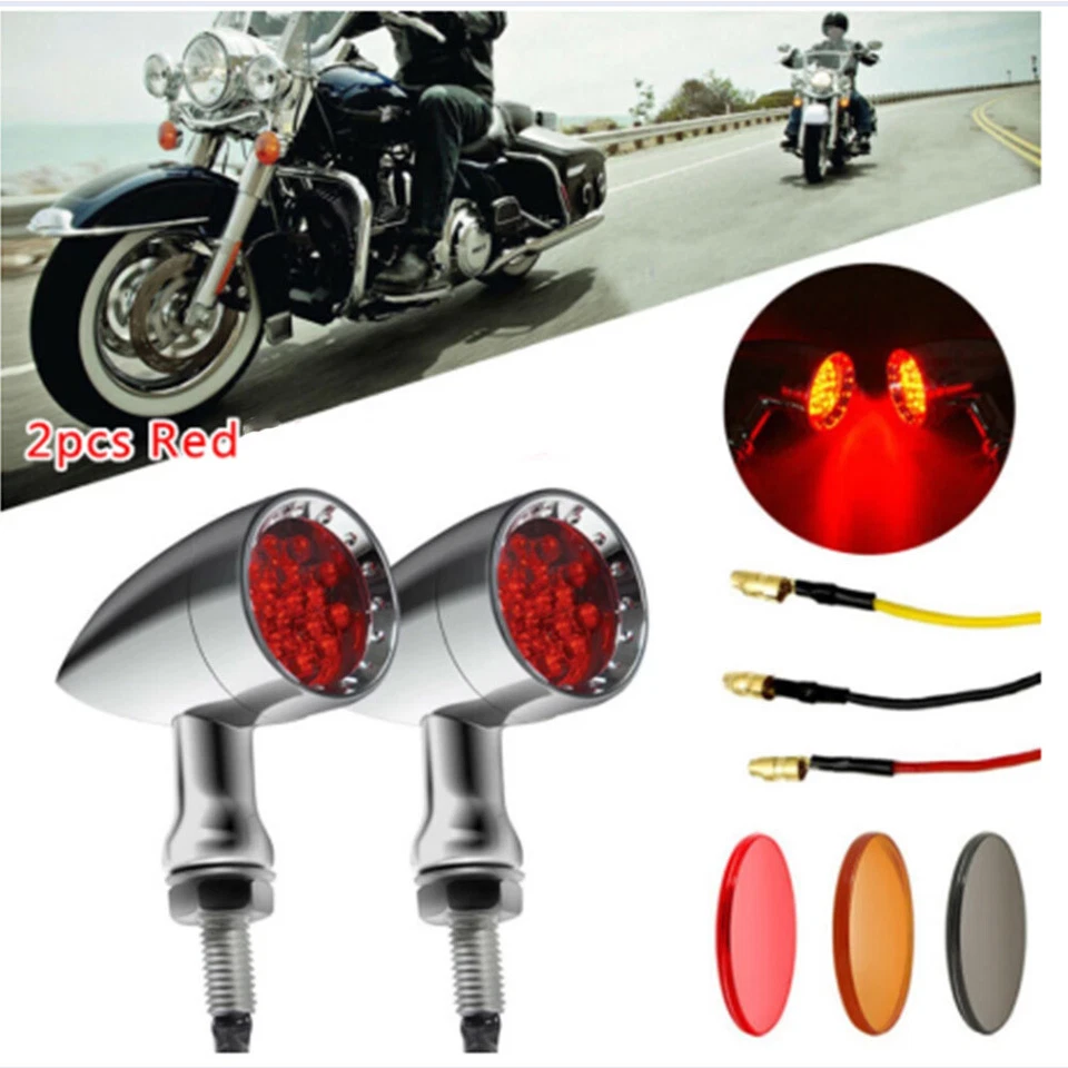 Luz trasera roja intermitente freno motocicleta para Harley Davidson Softail Springer Foto 2 de 4