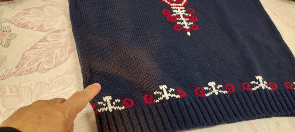 VINTAGE MOD SWEATER Campus Royal Blue M Holiday DISTRESSED Ski 1960s USA COLORS - Image 4 of 4