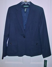 RALPH LAUREN LADIES NAVY WOOL BLAZER / JACKET SIZE 8 NEW WITH TAGS