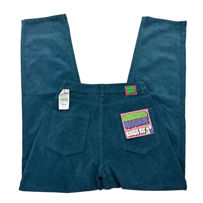 Empyre Pants Women Size Blue Corduroy Tori Baggy Skater High Waist Preppy  Y2K