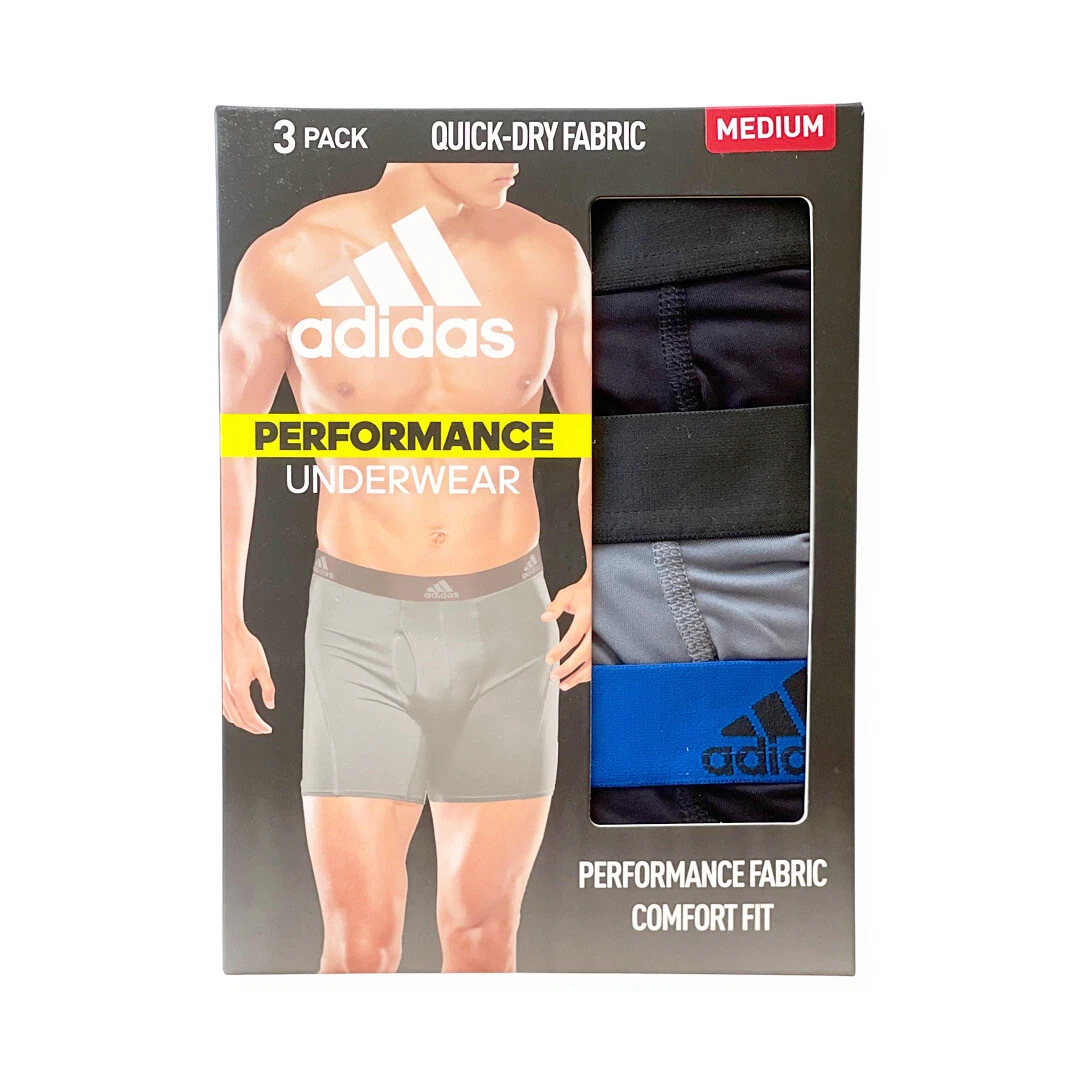 ADIDAS Performance Underwear 3 Pack Quick-Dry Fabric Size L Boxer Brief