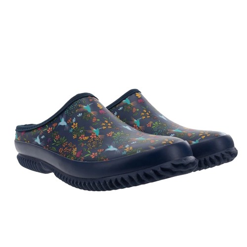 Sz 9.5 (EU 41) Fabric Flats Dark Navy Blue Slip Ons Rubber Sole