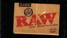 2 PACKS of the RAW CLASSIC 1 1/2 SIZE Natural Unrefined Cigarette Rolling Papers