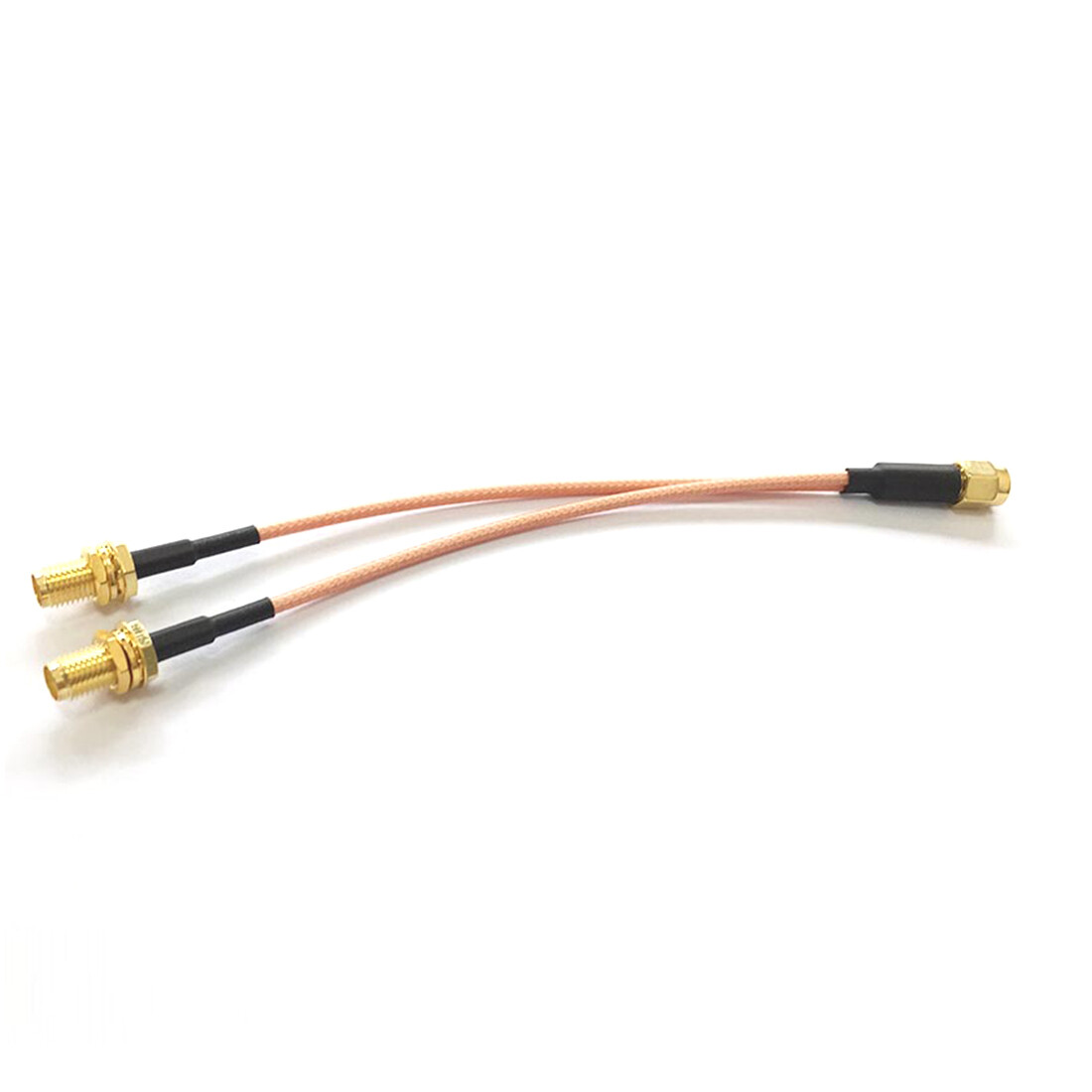 SMA male to 2X SMA female nut coaxial cable Y type splitter pigtail RG316 15cm