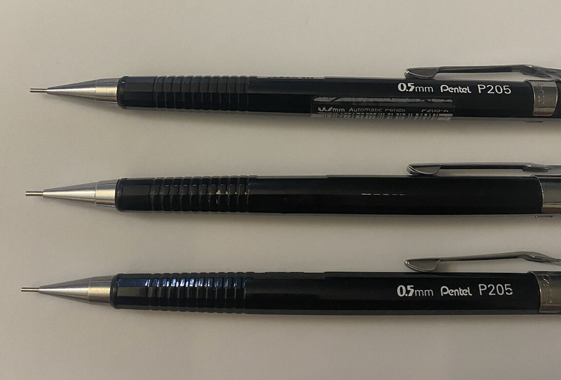 Vintage Mechanical Pencil PENTEL P205 Black 0.5 m/m Japan ( 3
