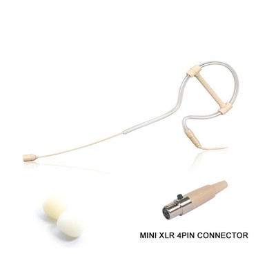 Ein Ohr Beige Headset Mikrofon für Kabellos Diskret und Zuverlässig