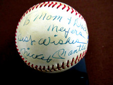 MICKEY MANTLE BEST WISHES YANKEES HOF SIGNED AUTO LEE MACPHAIL BASEBALL JSA LOA
