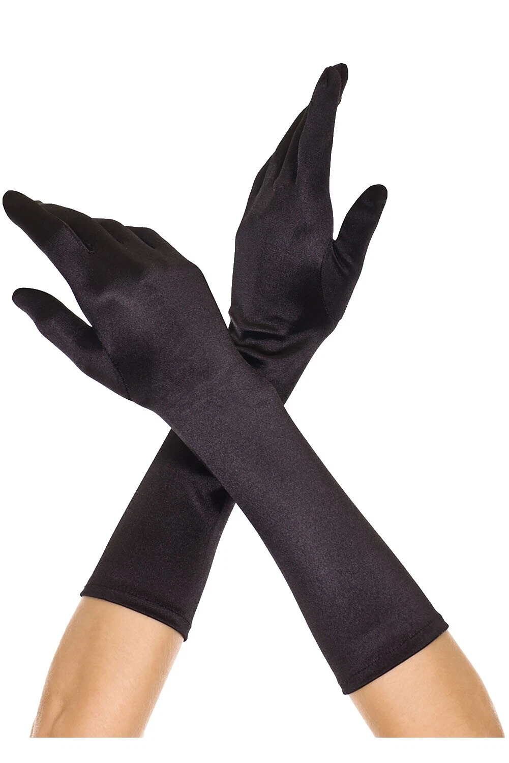 Guantes disfraz de Halloween de raso negro