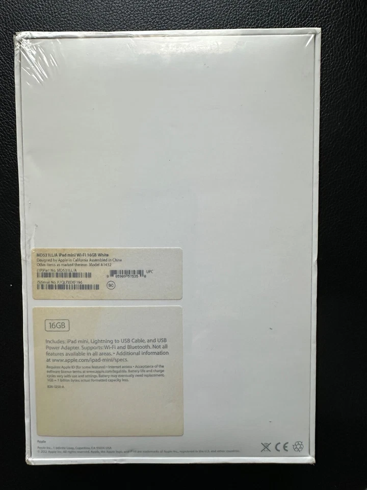 Rare 2012 Apple iPad Mini 16GB Wi-Fi WHITE (A1432, MDS31LL/A) – Factory Sealed - Image 2 of 3